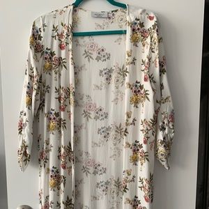 Kimono style long cover up! Floral print